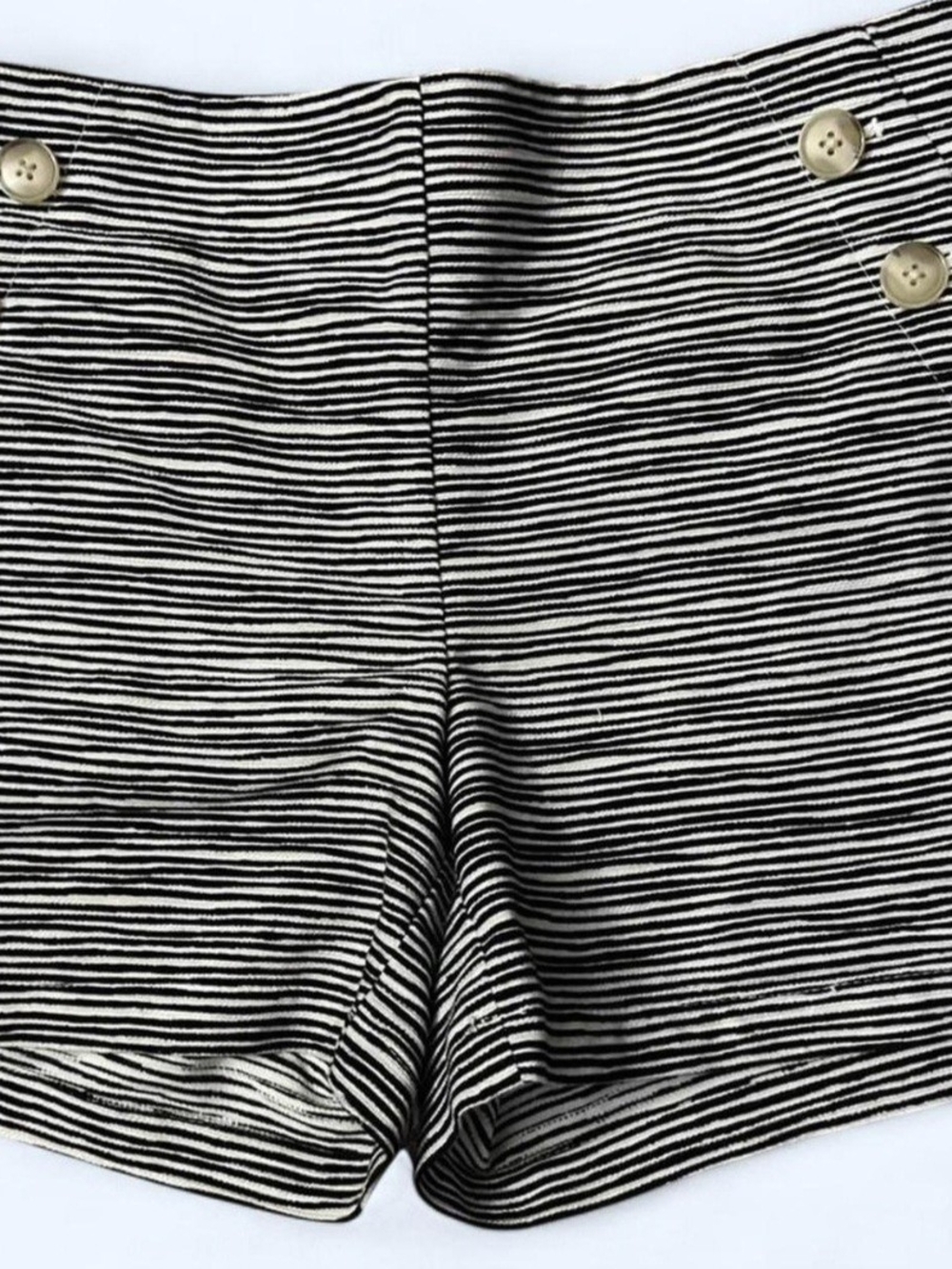 LOFT Black & White Striped Shorts